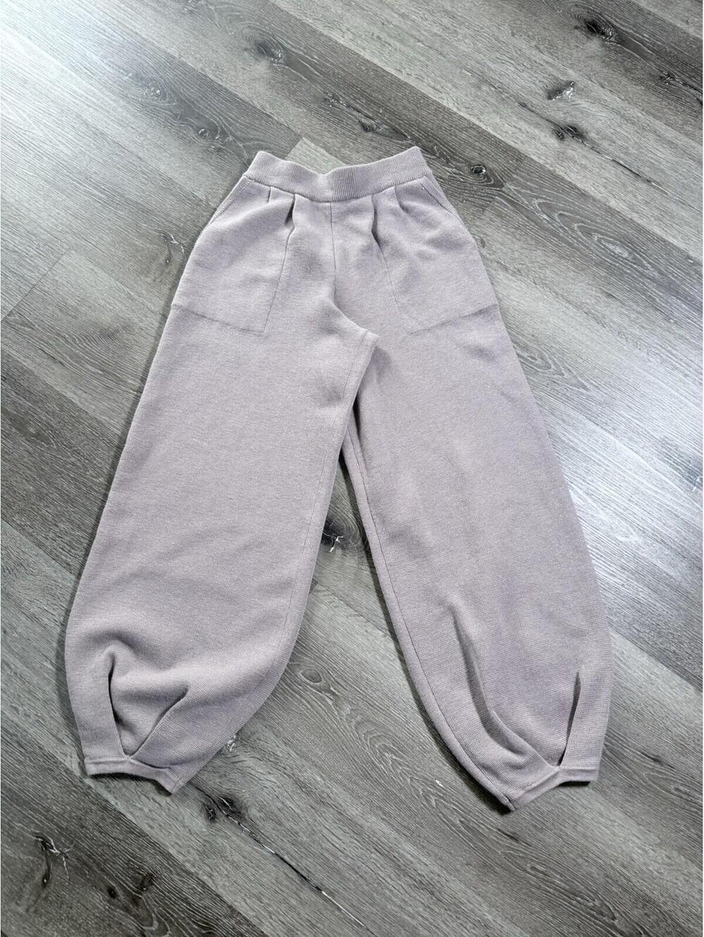 Free People FP Beach Freya Women's XS Gray Knit Linen Blend Pleated Harem Pants